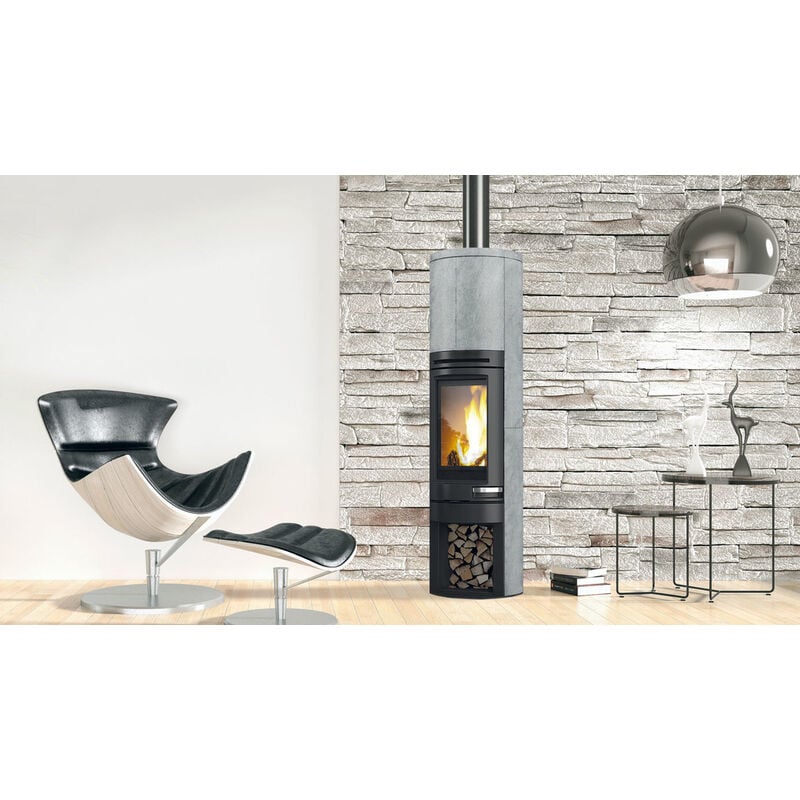 foto del prodotto edilkamin stufa a legna tally 8 s 8kw superficie pietra ollare colore pietra ollare