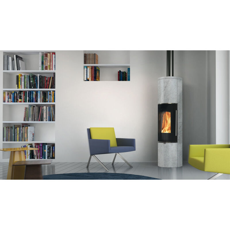 foto del prodotto edilkamin stufa a legna tally 8 up s 8kw colore pietra ollare superficie pietra ollare