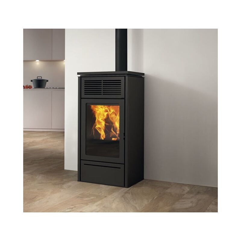 foto del prodotto edilkamin stufa a pellet slide2 5kw up colore top nero opaco