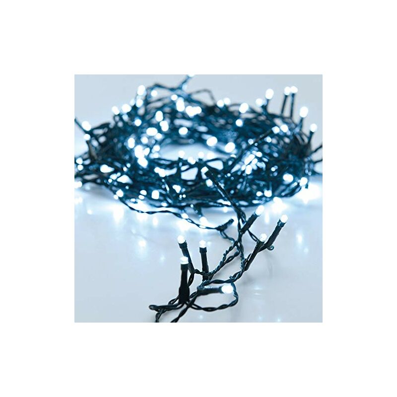 foto del prodotto edm 24 led multifunzione a batteria ghirlanda verde cavo luminoso bianco freddo 2,5m