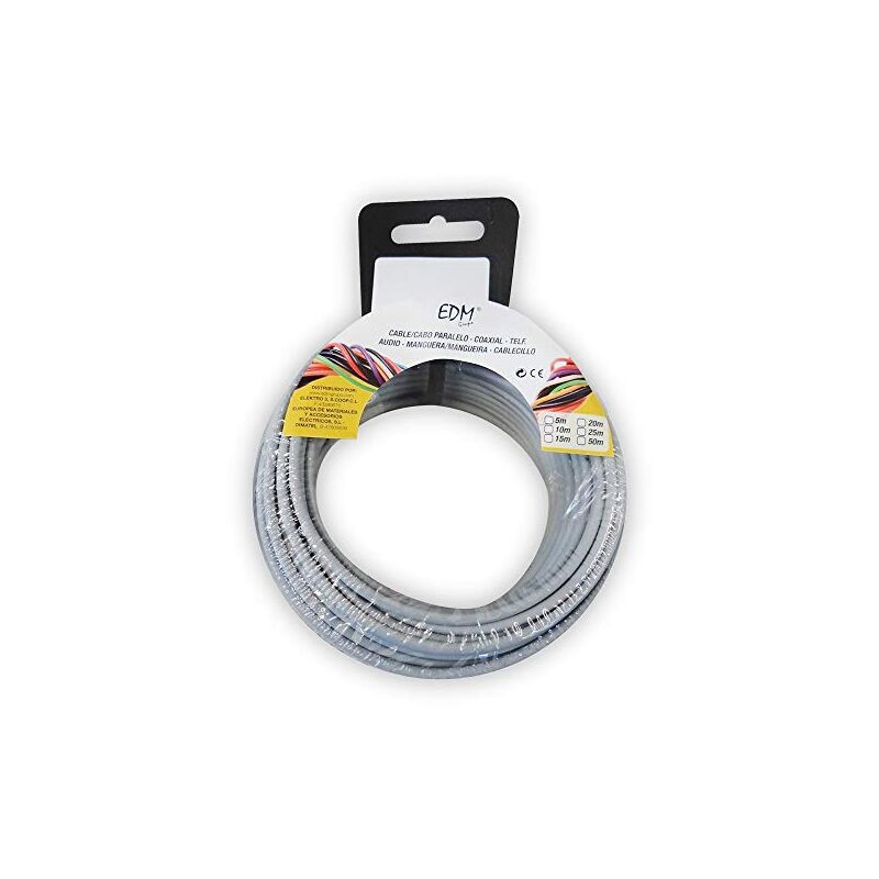 foto del prodotto edm 28414 bobina di cavo flessibile senza alogeni, grigio, 1,5 mm, 15 m, grigio