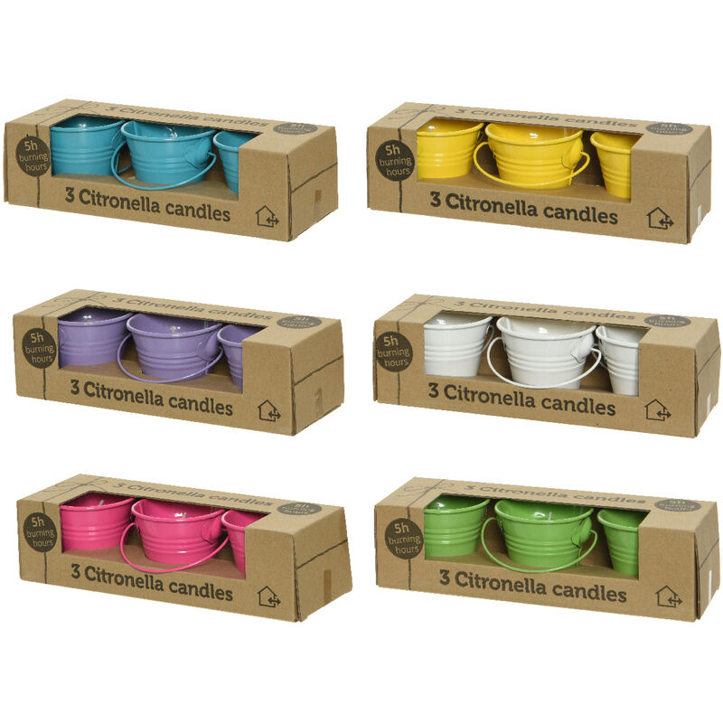 foto del prodotto edm 3 candele alla citronella colore assortito giardino esterno antizanzare