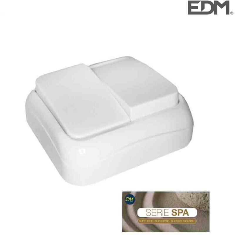 foto del prodotto edm 43156 interruttore di superficie doppio serie spa, multicolore