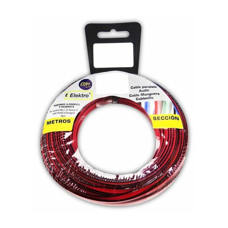 foto del prodotto edm avvolgicavo parallelo 2x0,75mm rosso nero 10m audio 