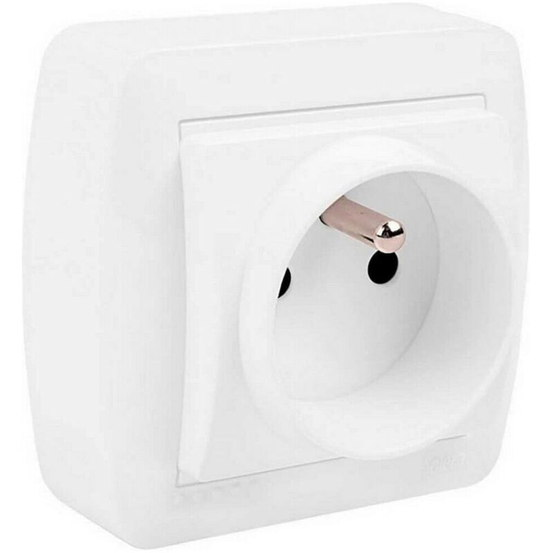 foto del prodotto edm base della spina solera mur60fu francese bipolare bianco 16 a superficie