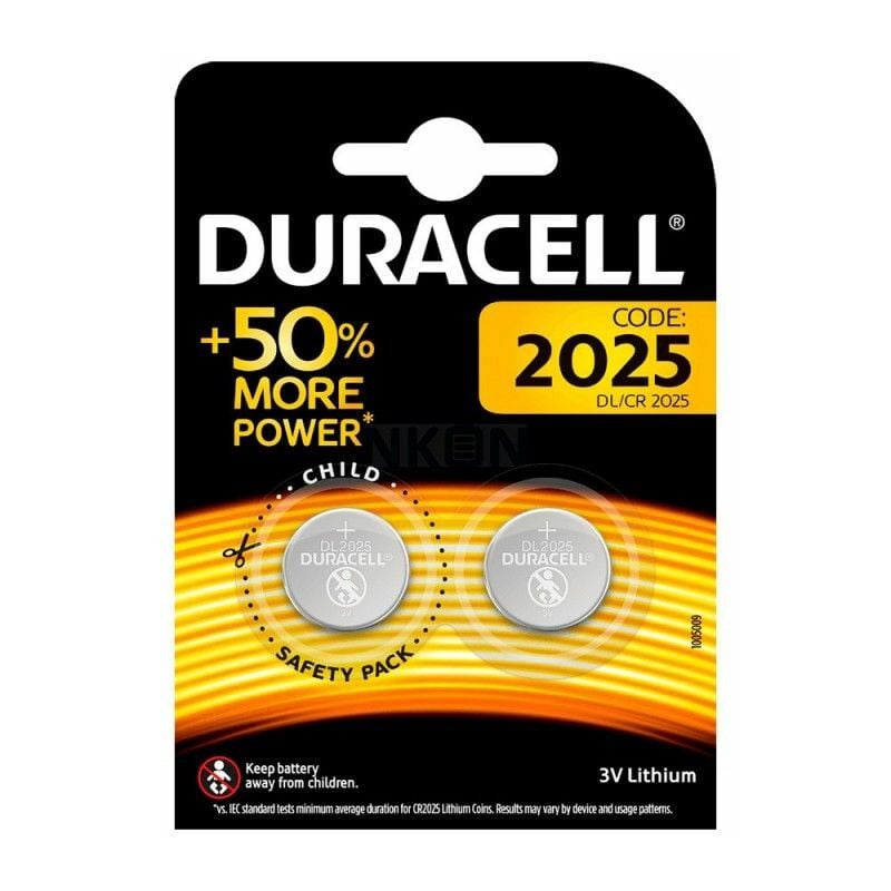 foto del prodotto edm batteria duracell micro bottone al litio cr2025 3v blister 2 unit 20x2,5mm