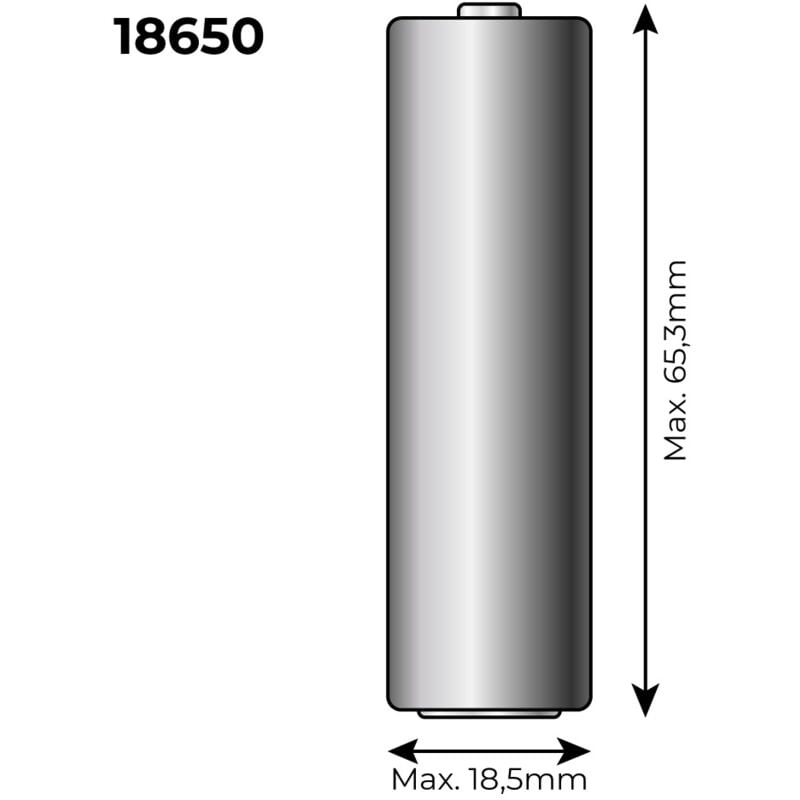foto del prodotto edm batteria ricaricabile al litio 3,7v 2300ma ricambio 36100 36105 36115 70390 mod 18650 1 85cm x 6 95cm