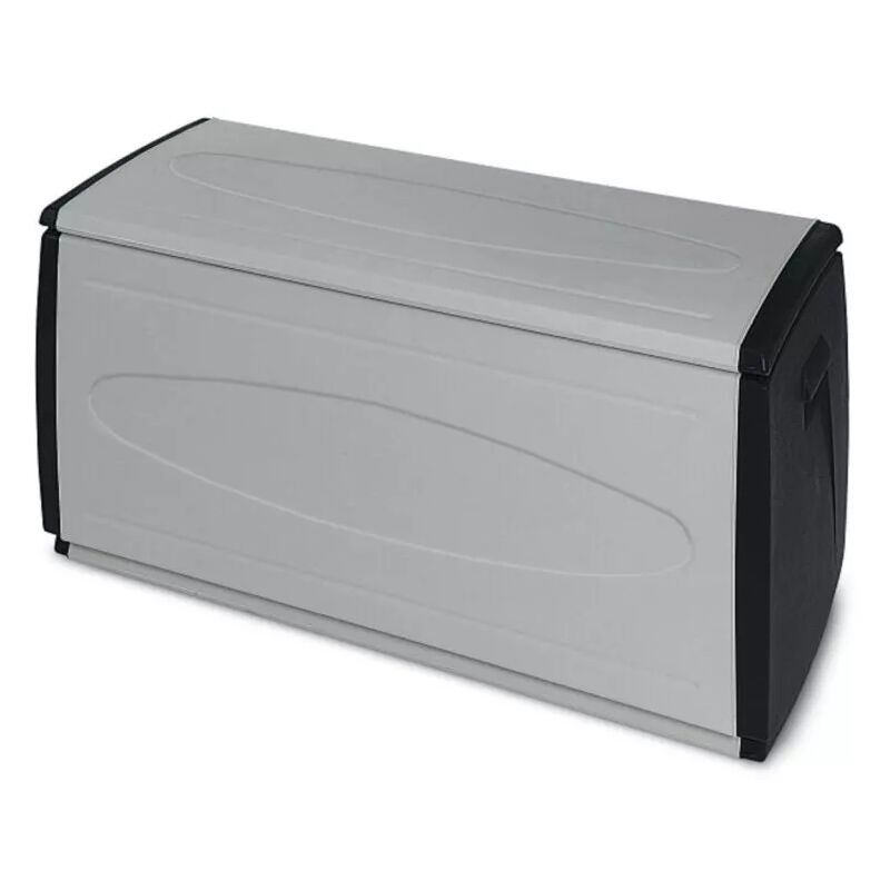 foto del prodotto edm baule da esterno box 120 qblack in polipropilene grigio 308 lt 120x54x57 cm