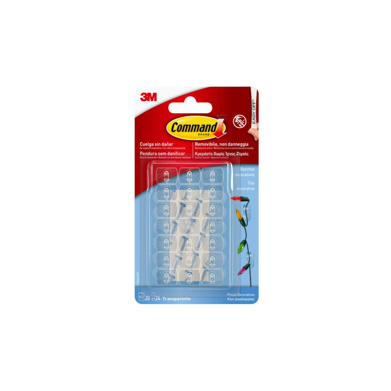 foto del prodotto edm blister 3 ganci adesivi white small con punta a filo fino a 225g comando 17067 3m 7100269665