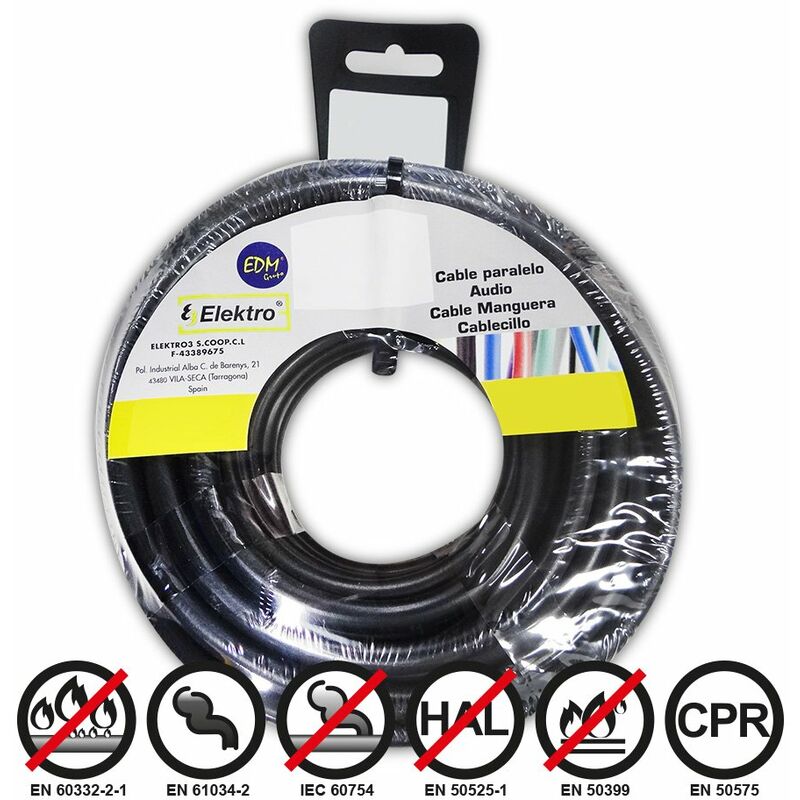foto del prodotto edm bobina di cavo flessibile 4mm. nero 10mts senza alogeni