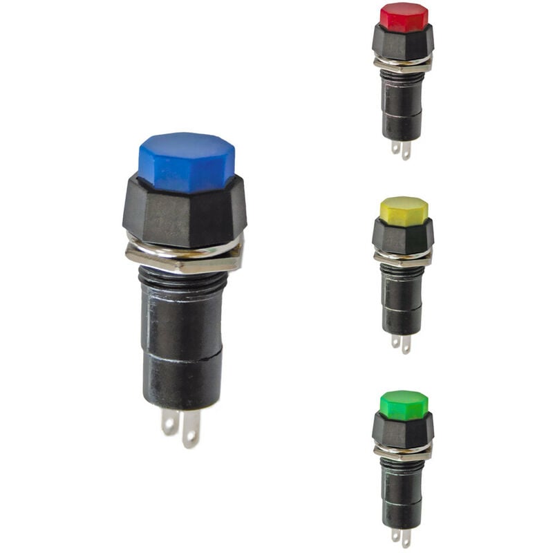 foto del prodotto edm buttone spinta esagonale 1 1a 250vfralatn collettori assortiti poly polipropilene