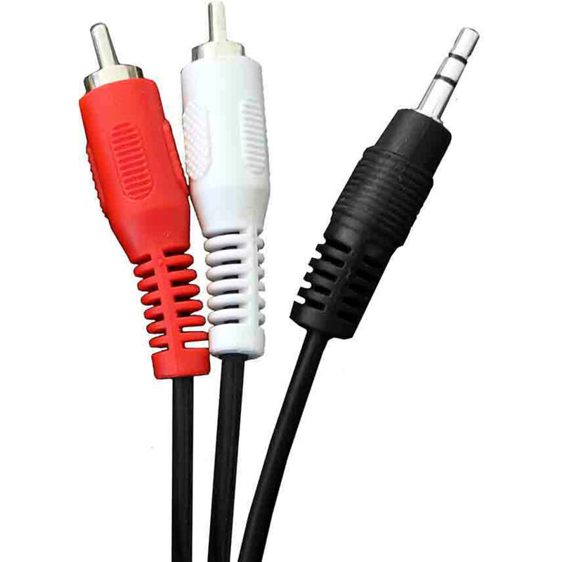 foto del prodotto edm cavo audio stereo 3,5 jack 3,5 mm verso 2 rca 1,5 1,5 m fralatn nero fralatn alta flessibilit 