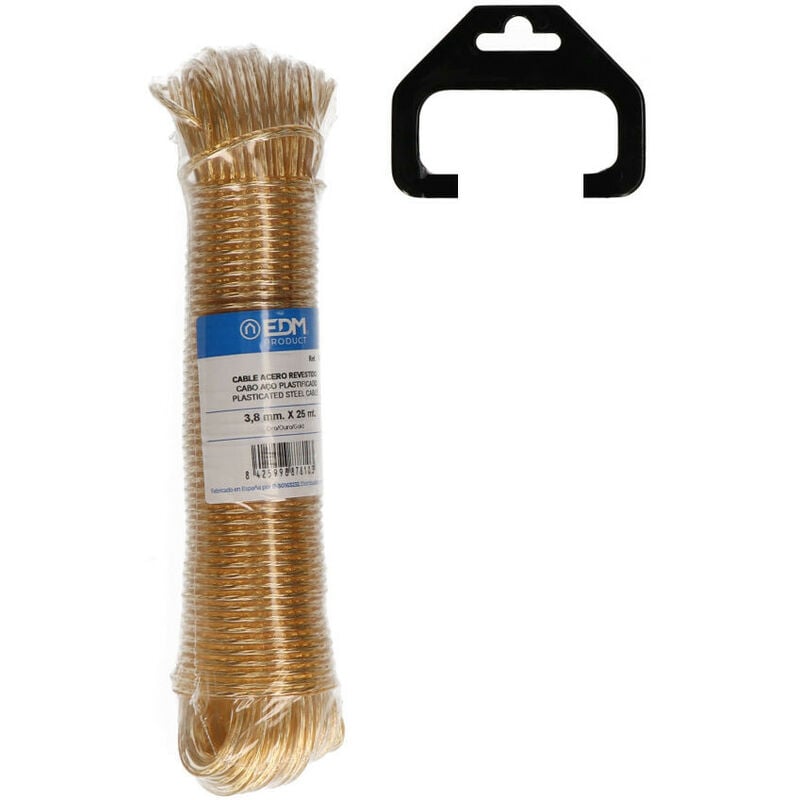 foto del prodotto edm cavo d acciaio plastificato oro 25 m resistente e versatile