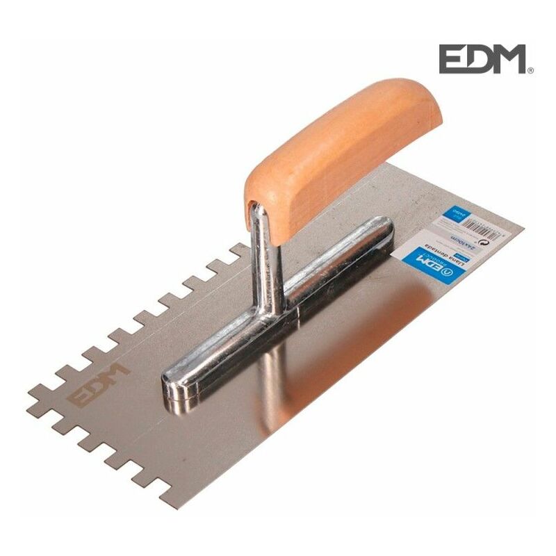foto del prodotto edm cazzuola dentata rettangolare con manico in plastica 240x100mm