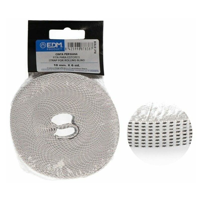 foto del prodotto edm cintura composta da volante di nylon 18 mm x 6 m bianco noir