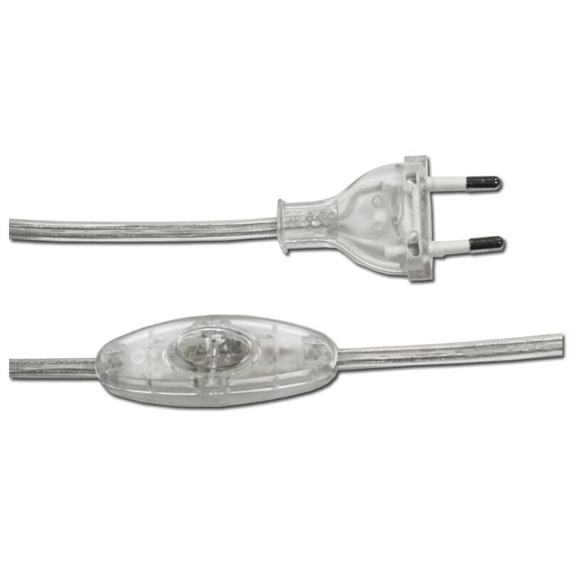 foto del prodotto edm - collegamento con interruttore 3a 1,5 m 2x0,75 mm tubo piatto trasparente