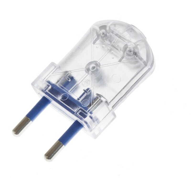 foto del prodotto edm - confezione da 2 unità di spina europea bipolare trasparente 10a 4mm 250v