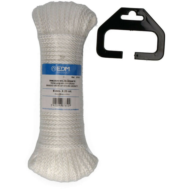 foto del prodotto edm corda intrecciata di nylon 6 6 mm x 25 m gren bianco granato gren resistente e versatile
