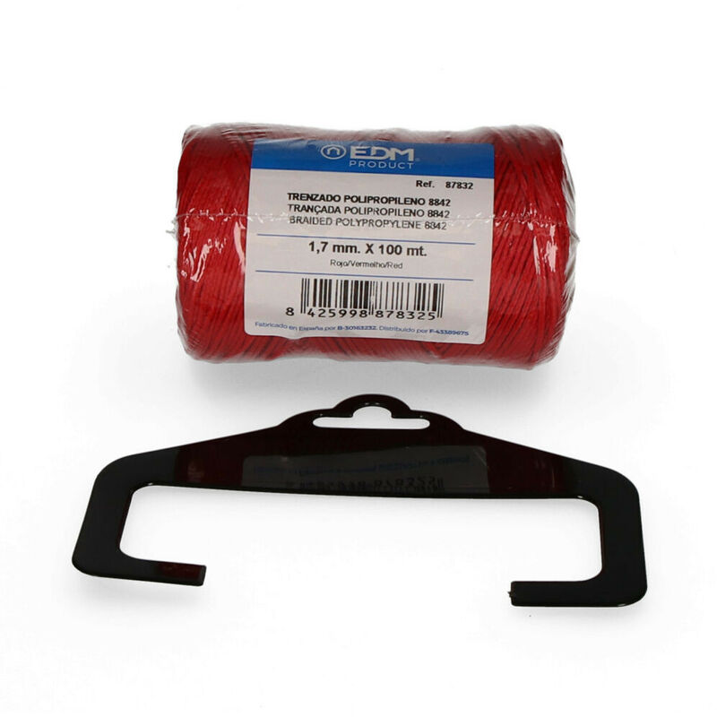 foto del prodotto edm corda intrecciata di polipropilene rosso 1,7 1,7 mm x 100 mfralatn alta resistenza