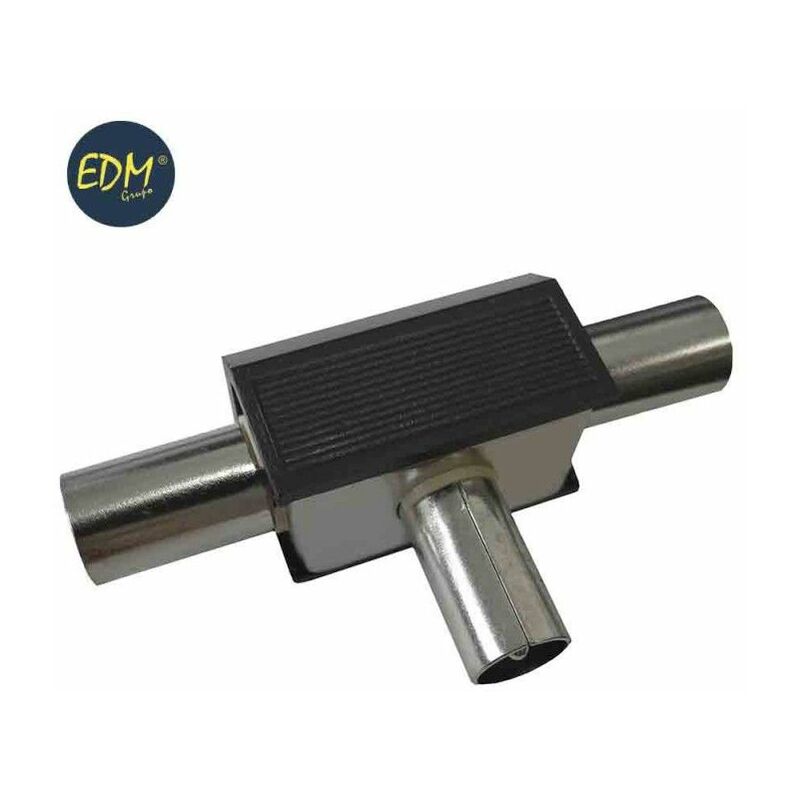 foto del prodotto edm deviatore tv 1 base 2 pin a scomparsa schermato nero