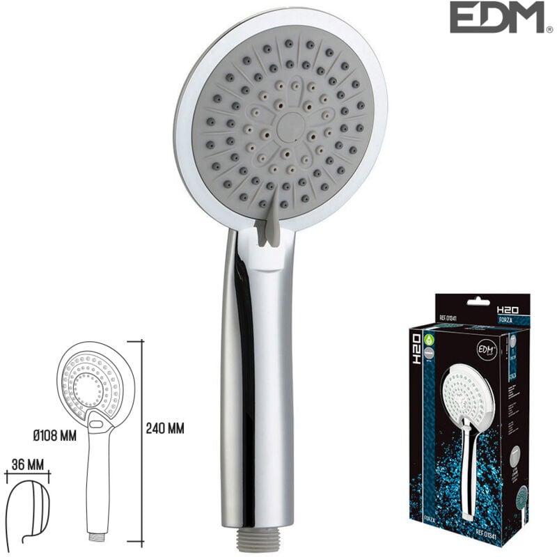 foto del prodotto edm doccia anti calcare. moderna. 3 funzioni. colore cromo.
