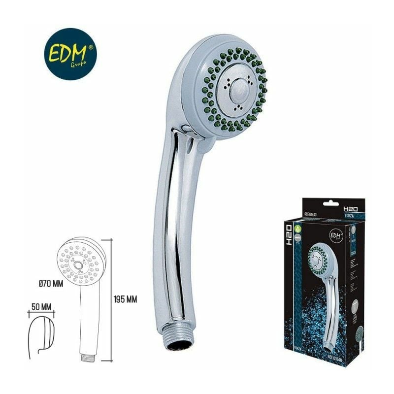 foto del prodotto edm doccia classica con anticalcare. 3 funzioni. colore cromo.