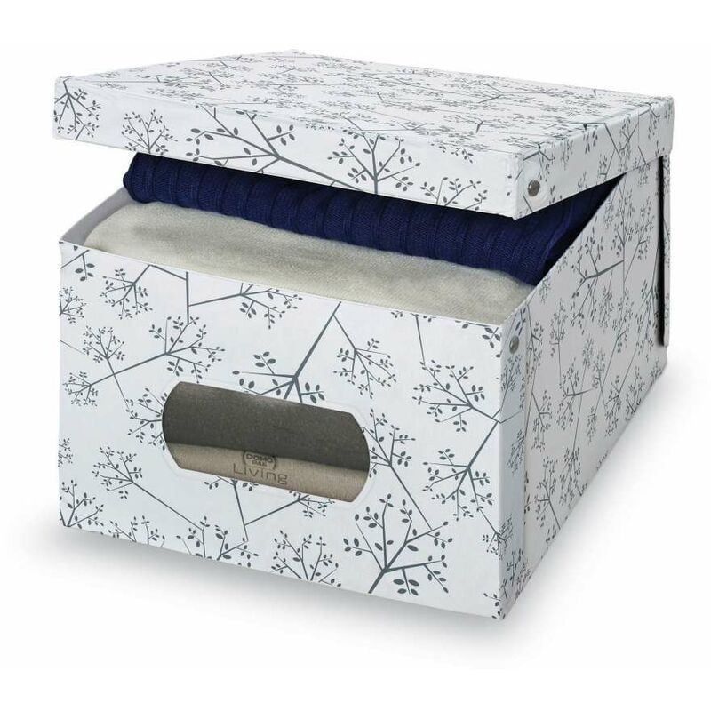 foto del prodotto edm domopak living scatola guardaroba bianco grigio 39x50x24 cm