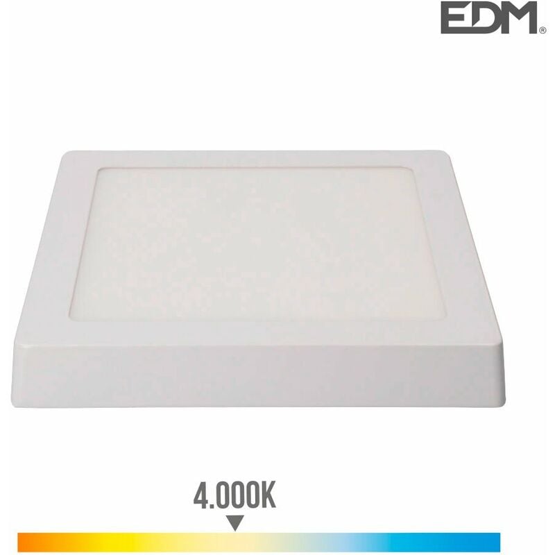 foto del prodotto edm downlight led superficie quadrata 20w 1500lm 4000k luce diurna white 22,5x22,5x4cm
