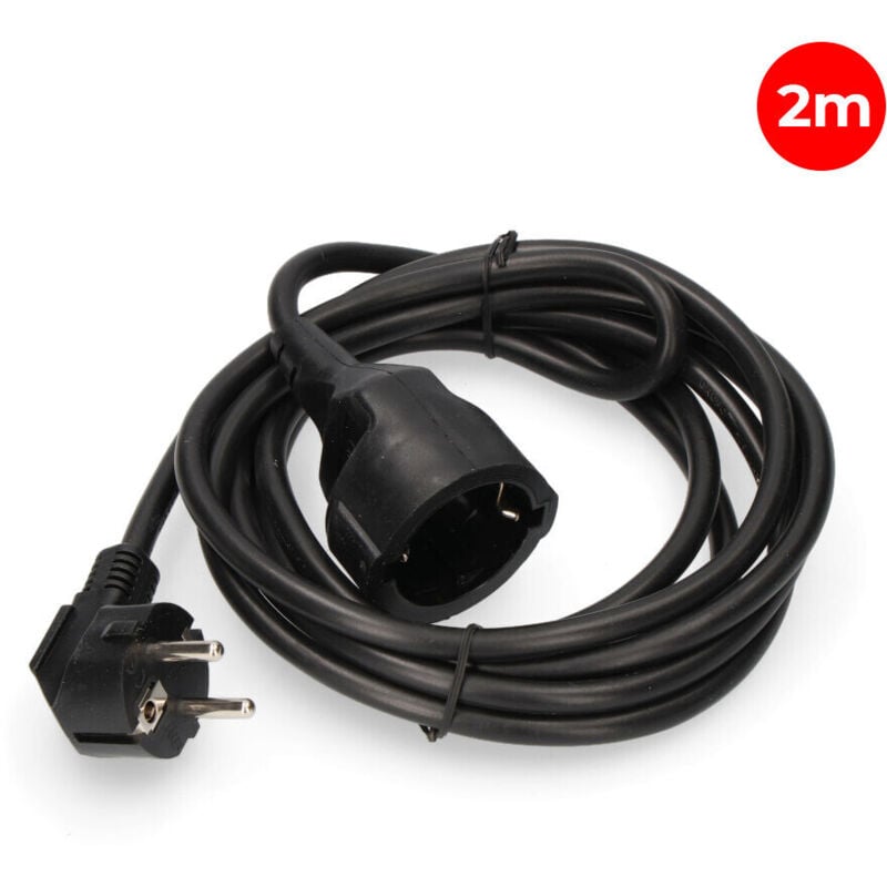 foto del prodotto edm estensione elettronica 2m 1 1 presa schuko 16 16a 250vfralatn nero s sicurezza ce