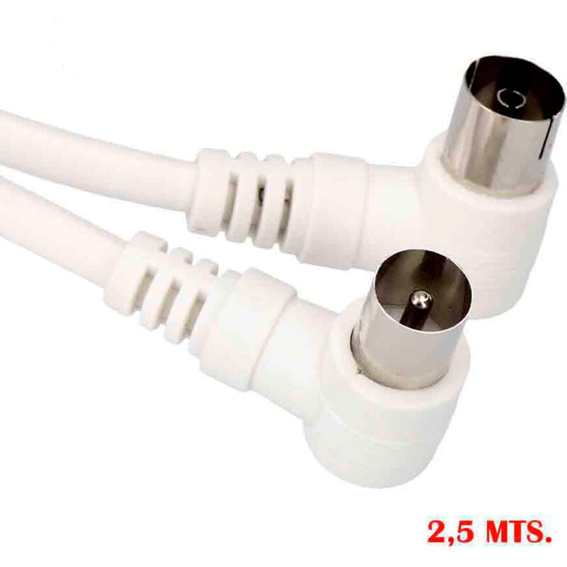 foto del prodotto edm estensione tv video coda 9 9,5mm 2,5 2,5mfralatn blanche pratico e discreto