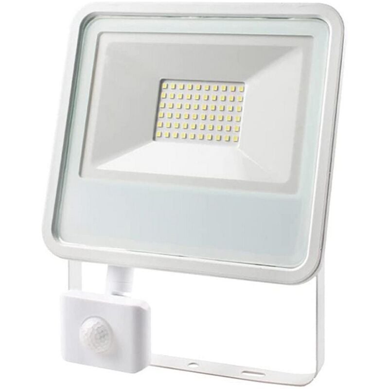 foto del prodotto edm faretto a led con sensore di presenza 50w 3500 lumen 6400k bianco