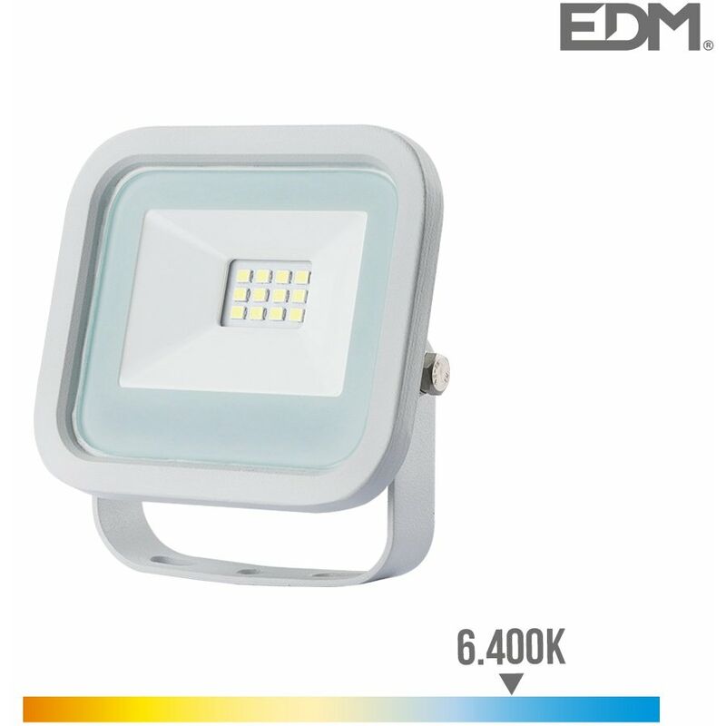 foto del prodotto edm faretto led 10w 700lm 6400k luce fredda 9,2x2,7x8,1cm white