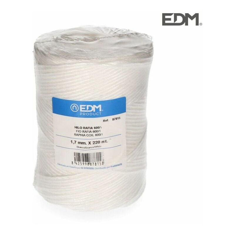 foto del prodotto edm filato di rafia per elettroerosione 600 1 bobina 400 g 220 m bianco