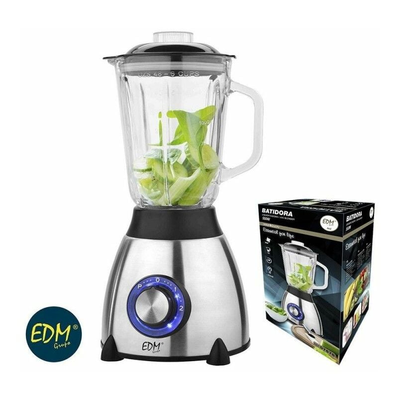 foto del prodotto edm frullatore con tazza di miscelazione in vetro 550 w 1,5 l