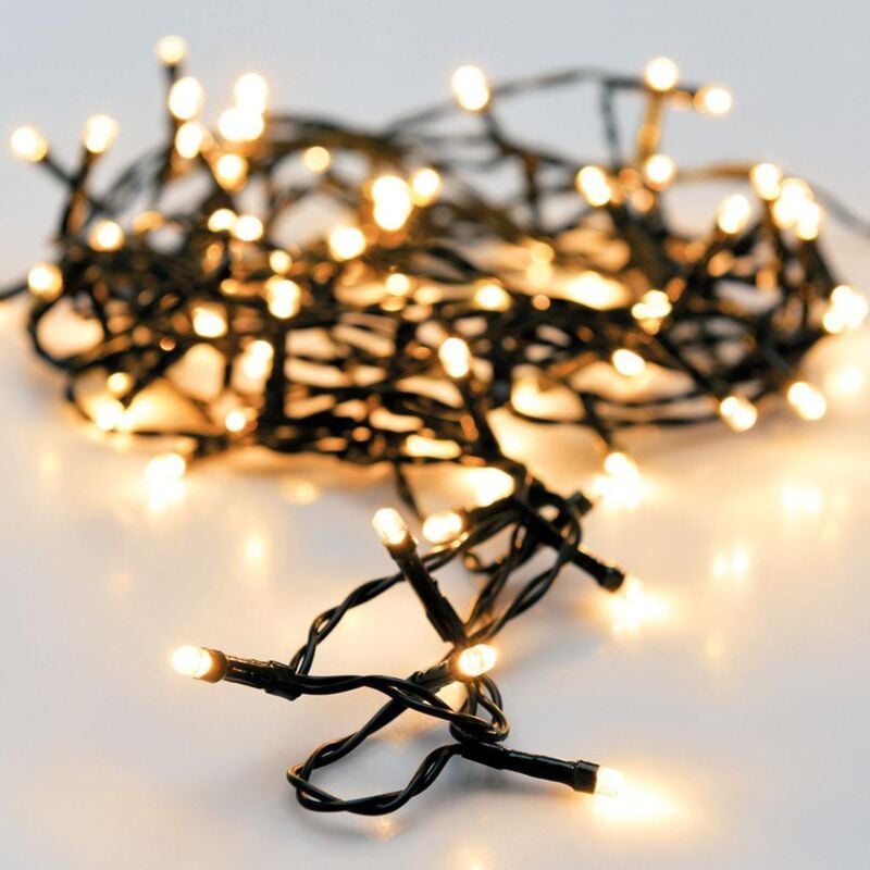 foto del prodotto edm - ghirlanda fissa 120 led white warm 220v 12m ip44 cavo trasparente