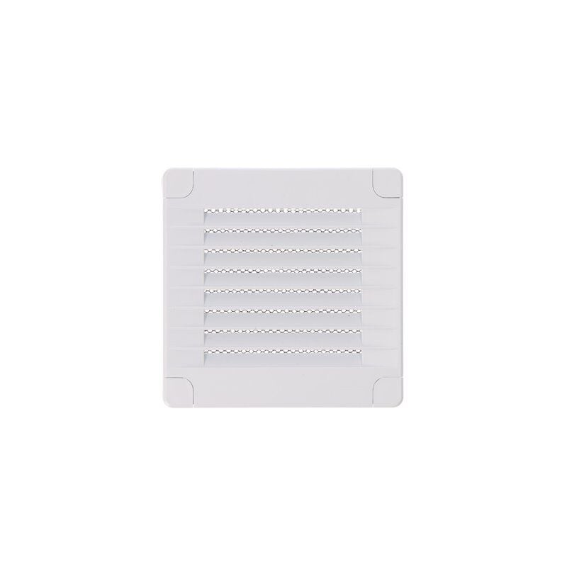 foto del prodotto edm griglia di ventilazione quadrata con tappi e zanzariera realizzata in abs di colore bianco 10x10x0,7cm