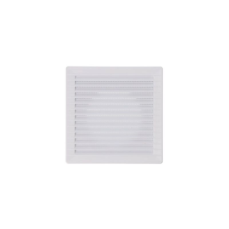 foto del prodotto edm griglia di ventilazione quadrata incassabile 10cm con zanzariera in abs colore bianco 17x17x1cm