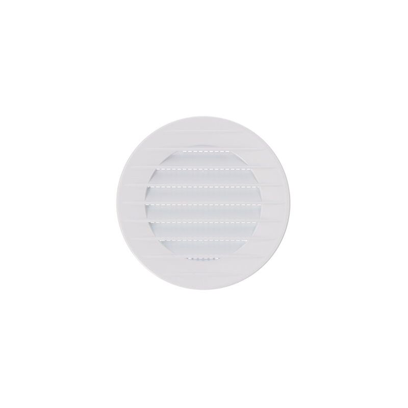foto del prodotto edm griglia di ventilazione rotonda da incasso con zanzariera realizzata in abs di colore bianco 7cm 10cm