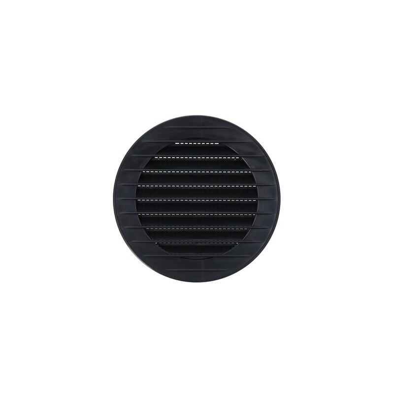 foto del prodotto edm griglia di ventilazione rotonda da incasso con zanzariera realizzata in abs di colore grigio antracite 9cm 12cm