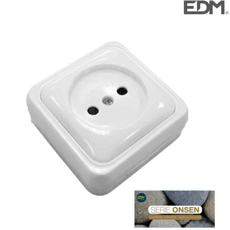 foto del prodotto edm group 43163 base 10 16a superficie serie onsen, blister, white