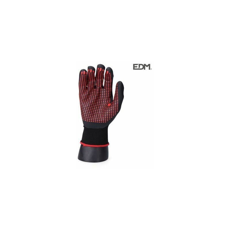foto del prodotto edm guanto per l industria della lavorazione dei metalli in nylon lycra rivestito in nitrile taglia 9