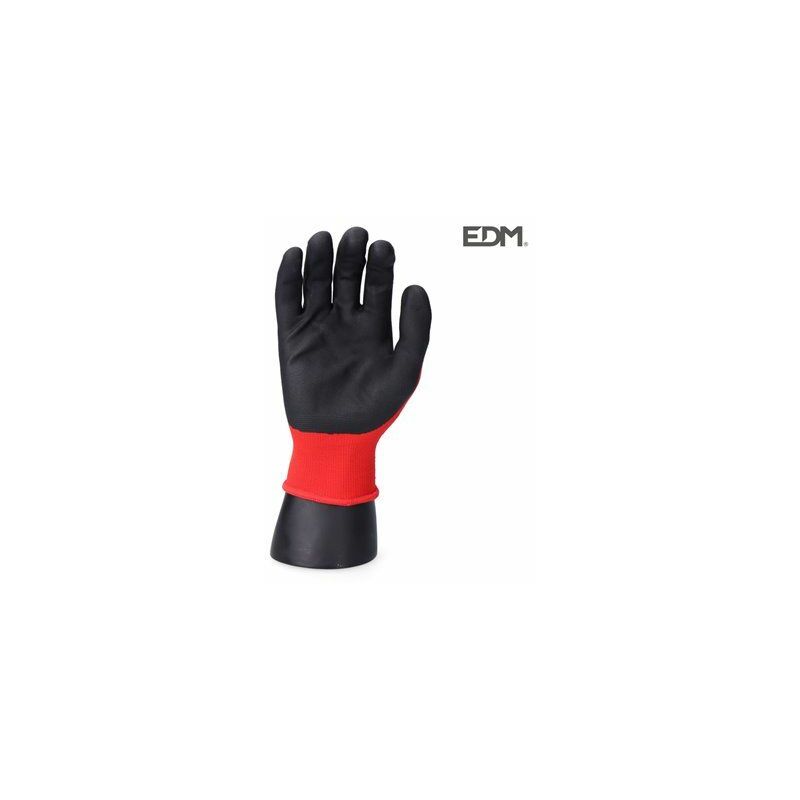 foto del prodotto edm guanto per l industria meccanica rivestito in nylon lycra nitrile adatto per touch screen taglia 9