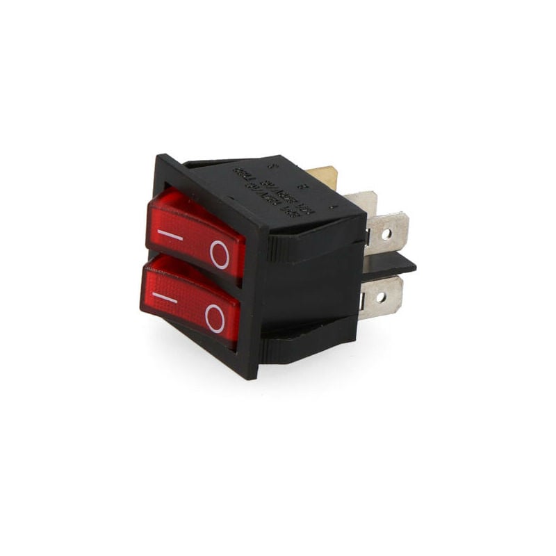foto del prodotto edm interruttore a doppia luce incastrabile 15a luce rossa sicurezza ce