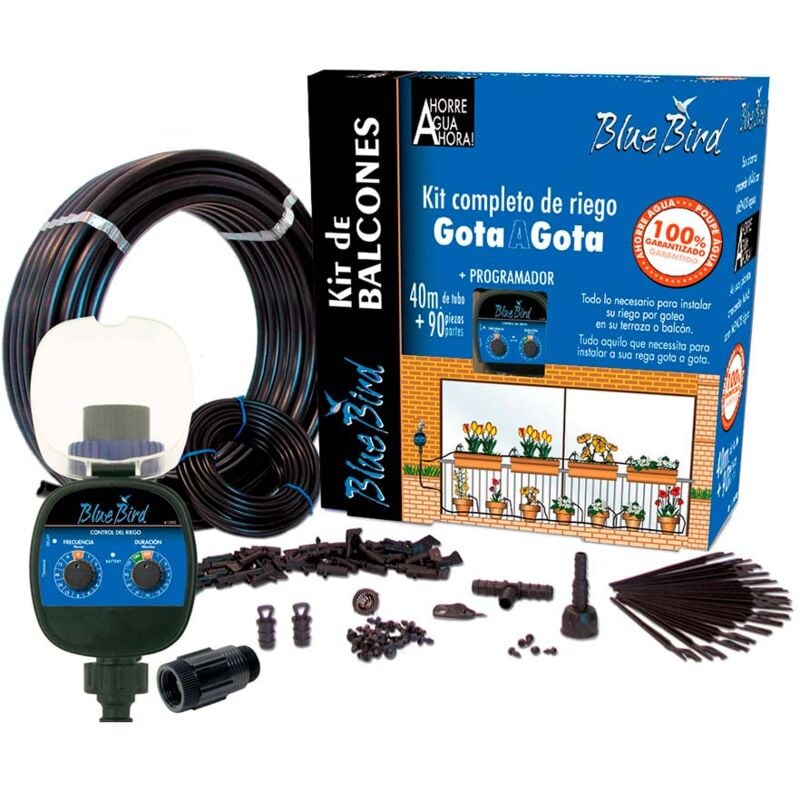 foto del prodotto edm kit di irrigazione a goccia con programmatore blue bird