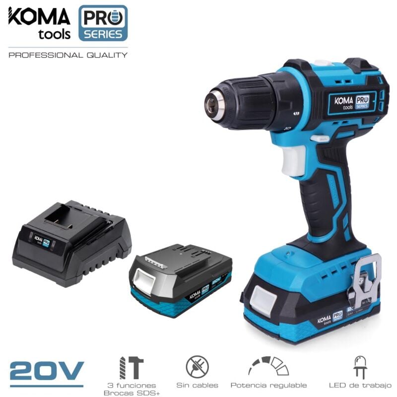 foto del prodotto edm kit valigetta per trapano e cacciavite senza spazzole komatools da 20 v