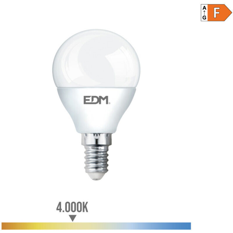 foto del prodotto edm lampada a led sferica e14 600 7w 600lmfralatn luce del giorno4 4,5x8cm