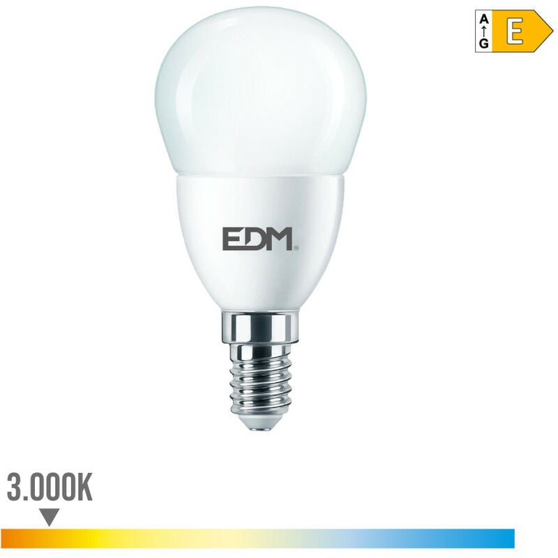 foto del prodotto edm lampada a led sferica e14 7 7w 80 806lm 3000 3000kfralatn luce calda4, 4,8x9,5cm