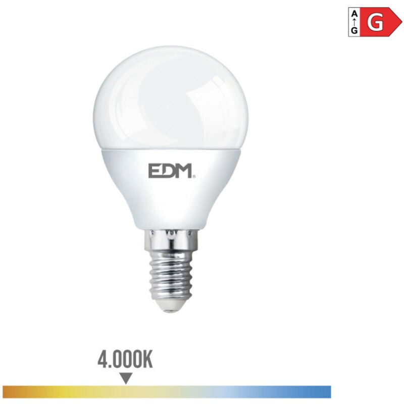 foto del prodotto edm lampada a led sferica e1414 5w 400 400lm 4000 4000kfralatn luce del giorno4 4,5x8cm