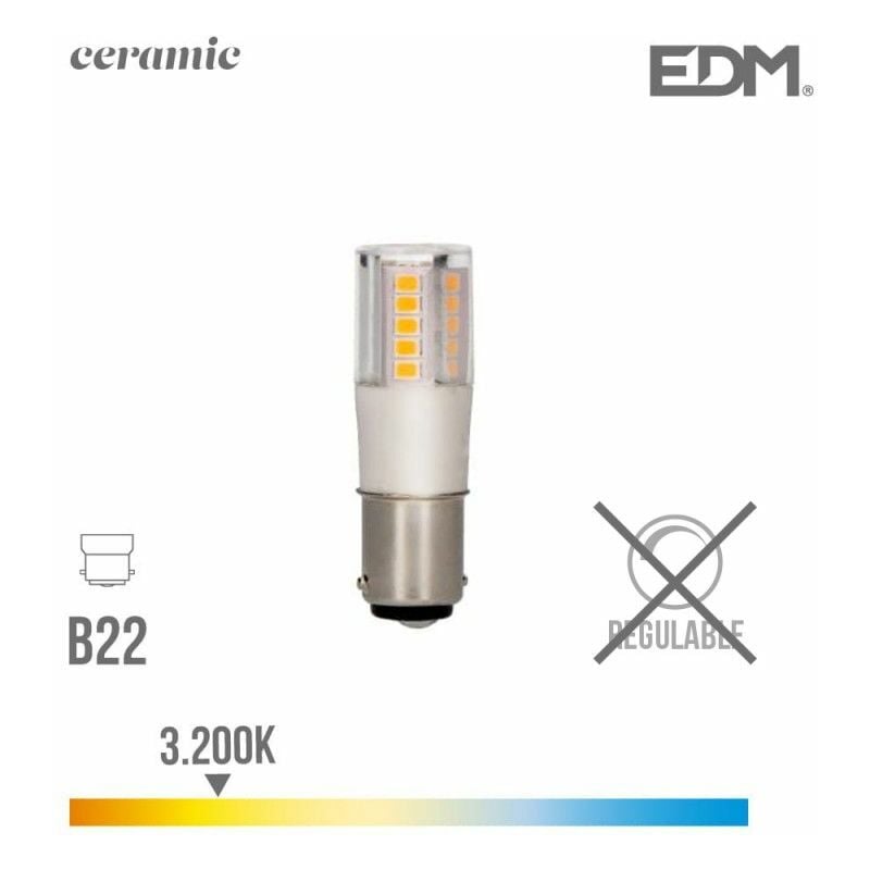 foto del prodotto edm lampada led bayonetta b15d 5,5 5,5w 650 650lm 3000 3000kfralatn luce calda18 18x57mm