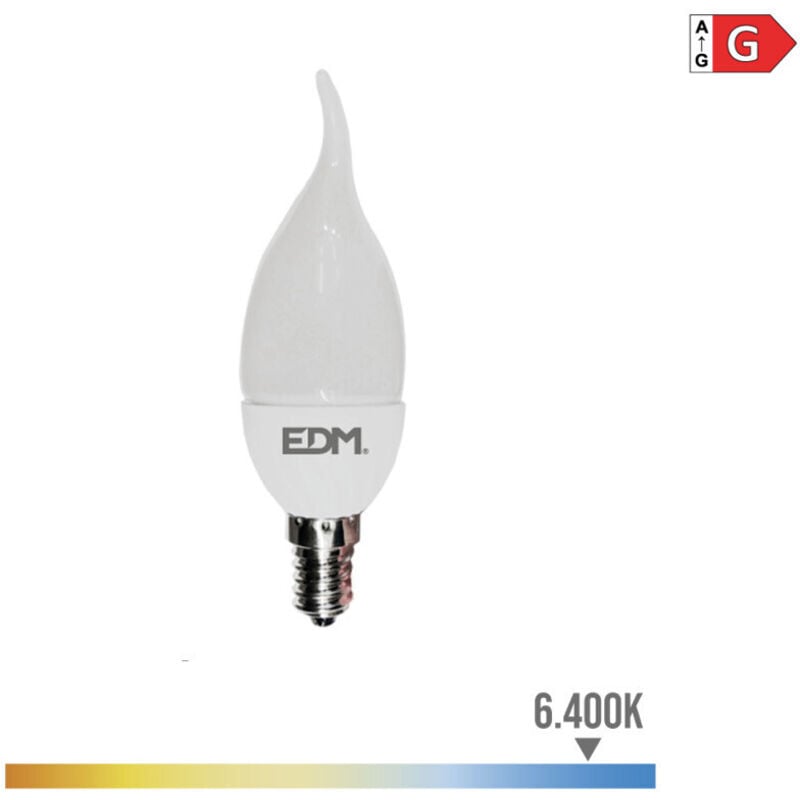 foto del prodotto edm lampada led e14 5w, 400lm, 6400k luce fredda 3,5x12cm